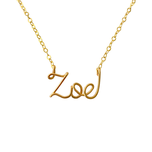 14k Gold Filled Name Necklace. Custom Personalized Gold Fill Name Necklace in Script