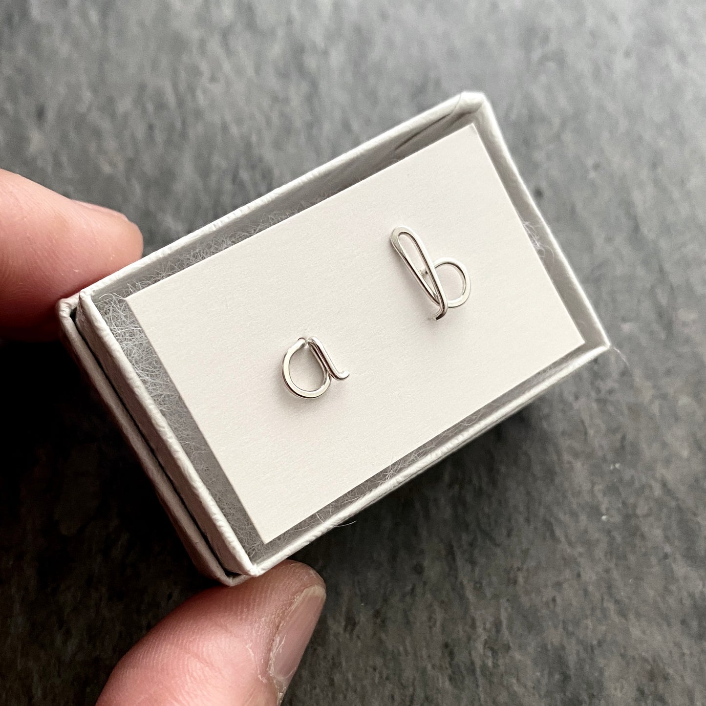 Initial Earrings. Small Sterling Silver Lowercase letter stud alphabet post earrings. Dainty Script Initial Stud Earrings. Girl Gift